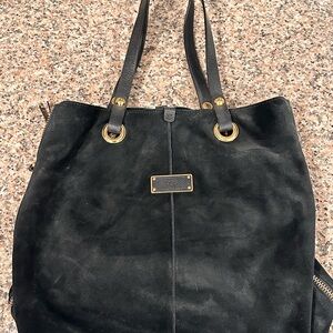 UGG Black Suede Tote with Gold Details